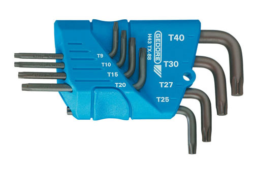 Gedore H 43 TX Набор ключей торцовых двусторонних изогнутых для винтов с внутренним TORX® профилем