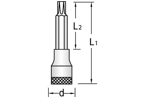 Gedore 6158700 ITX 19 L T50-100 Screwdriver bit socket 1/2, long TORX T50