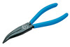 8132 AB Bent nose telephone pliers with wire cutter, serrated, angled pattern