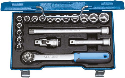 19 JMU / D 19 JMU Набор торцевых головок с ключом 1/2", 19 предметов Gedore 19 JMU / D 19 JMU Набор торцевых головок с ключом 1/2", 19 предметов