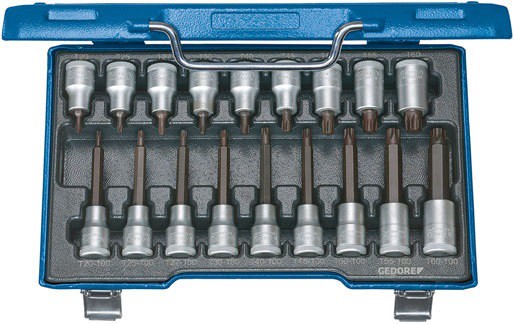 Gedore ITX 19 LKP Набор торцевых головок с отверточными вставками 1/2", 18 предметов
