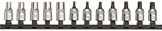 Carolus (Gedore) 9630.471 Торцевые головки TORX® 1/4" с удерживающей планкой, 12 предметов