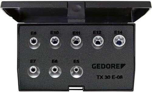 Gedore TX 30 E-08 Набор торцевых головок с аксессуарами 3/8", 8 предметов