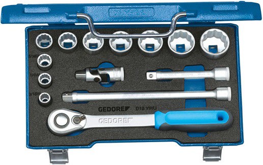 Gedore D 19 YWU-20 Набор торцевых головок с аксессуарами 1/2", 14 предметов