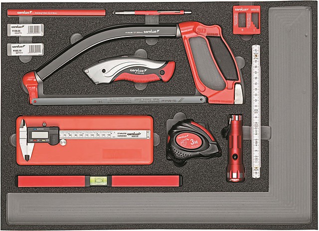 Gedore RED R22350004 Комплект измерительного и режущего инструмента в модуле из пенистого материала, 30 предметов