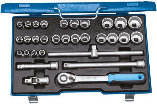Gedore D 19 XMAU-20 Набор торцевых головок с аксессуарами 1/2", 31 предмет