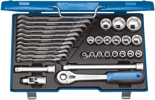 Gedore 19 RMU-10 Набор торцевых головок с аксессуарами 1/2", 32 предмета