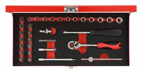 R49014033 Набор торцевых головок 1/4", 32 предмета Gedore RED R49014033 Набор торцевых головок 1/4", 32 предмета