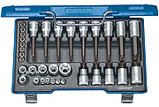 19 TX 20 Набор торцевых головок с отверточными вставками 1/2" + 1/4", 34 предмета